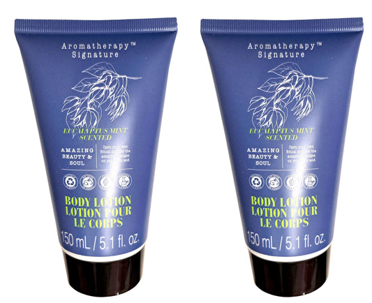 Aromatherapy Signature Body Lotion - Eucalyptus Mint Scented 5.1fl oz/150ml (Set of 2 Pack)