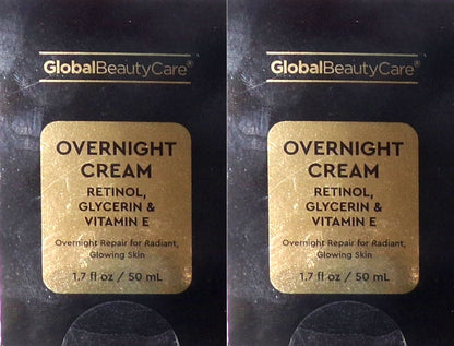 Global Beauty Care Overnight Cream Retinol, Glycerin and Vitamin E (Set of 2)