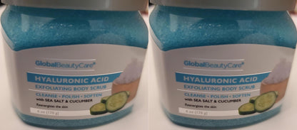 Global Beauty Care Hyaluronic Acid Exfoliating Body Scrub, 6 Ounce Set of 2 Pack