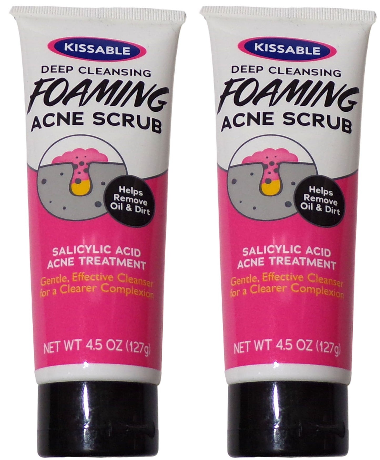 Kissable Deep Cleaning Foaming Acne Scrub W/Salicylic Acid Acne Treatment Set 2