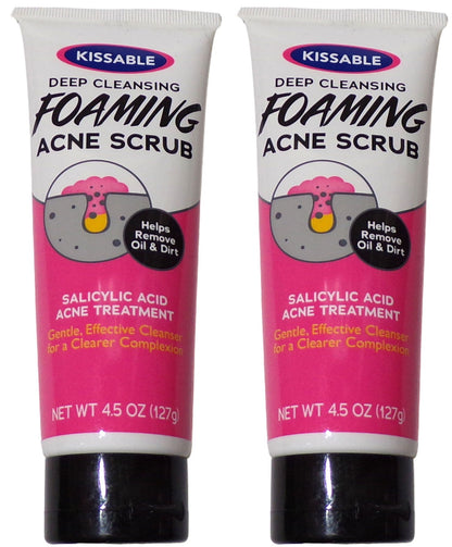 Kissable Deep Cleaning Foaming Acne Scrub W/Salicylic Acid Acne Treatment Set 2