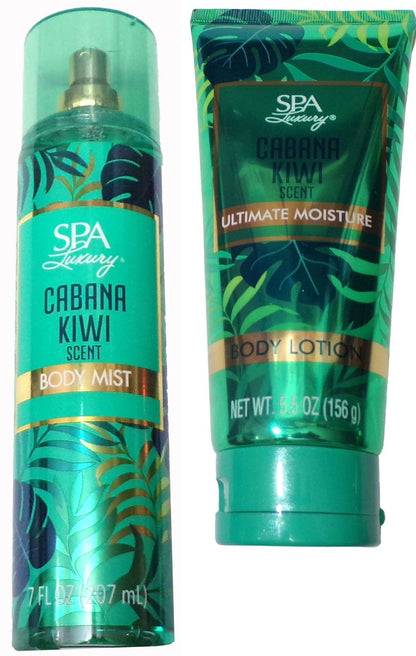 Spa Luxury Cabana Kiwi Scent Ultimate Moisture - Body Lotion & Body Mist. Set