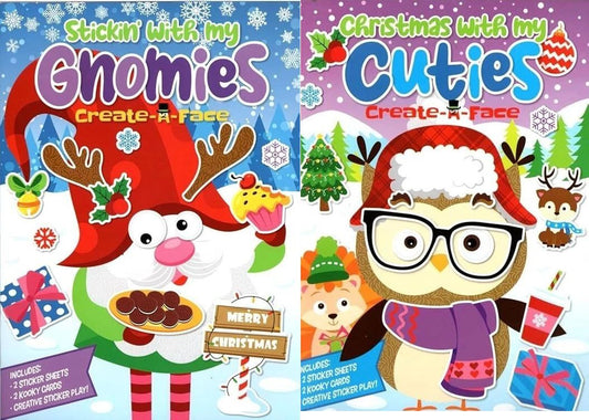 Christmas sticker activities - Cuties & Gnomes - Activity Stickers Books Set