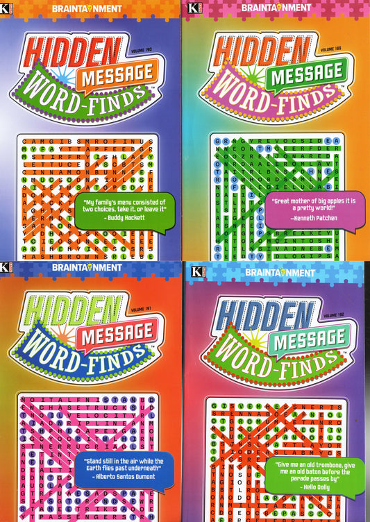 Large Print Hidden Message Word - Finds (All New Puzzles) - Vol.189 - 192