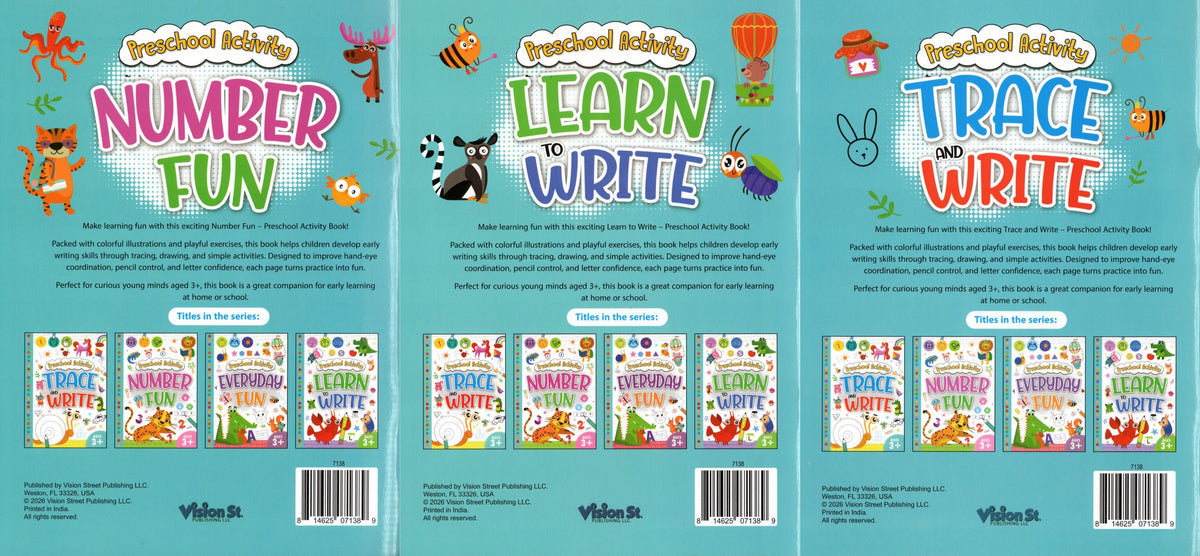 Preschool Activity Series (Number Fun / Learn to Write / Trace and Write)