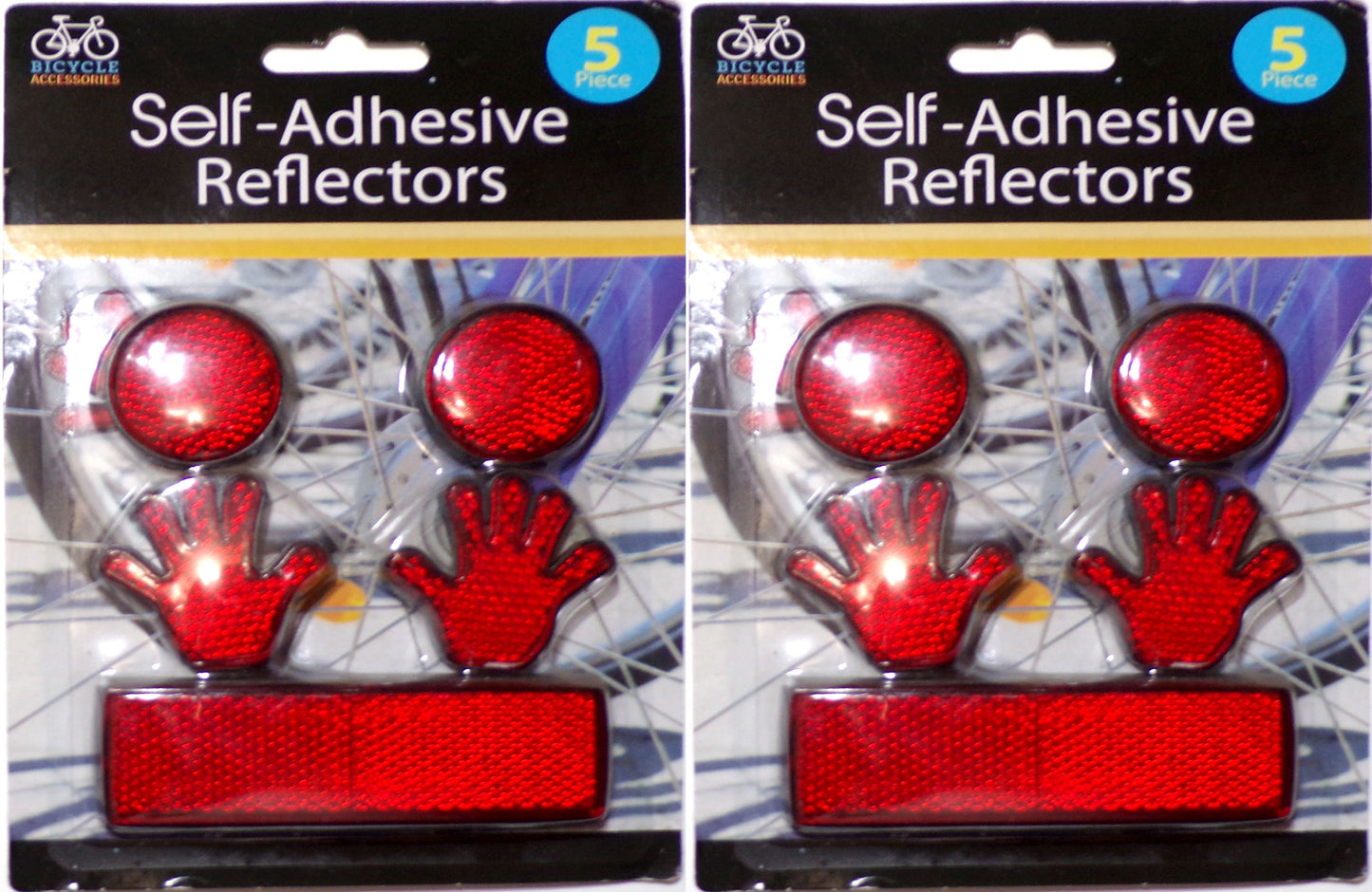 Vintage 2- 5/1-8 piece Reflector Set High Five Self-Adhesive, Reflecting Red NOS