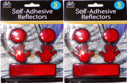 Vintage 2- 5/1-8 piece Reflector Set High Five Self-Adhesive, Reflecting Red NOS