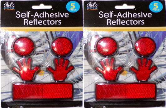Vintage 2- 5/1-8 piece Reflector Set High Five Self-Adhesive, Reflecting Red NOS
