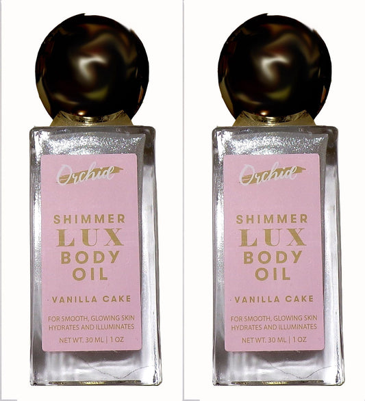 Orchid Shimmer Lux Body Oil ~ Vanilla Cake (Set of 2)