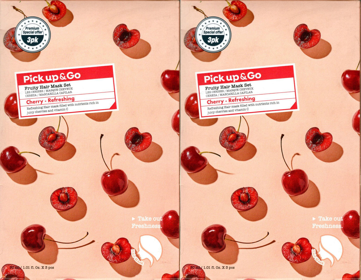 Pick Up & Go Fruity Hand Mask Set Cherry - Refreshing Made in Korea (Set of 2)
