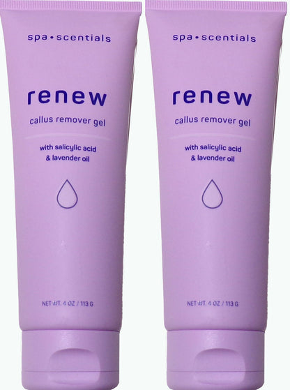 SPA SCENTIALS RENEW FOOT CALLUS REMOVER GEL SALICYLIC ACID & LAVENDER OIL (Set)