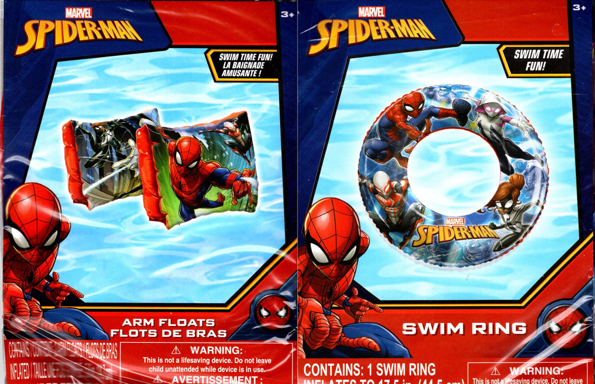 Spider-Man - Swim Ring 17.5` & 2 Arm Floats Swim 5.8 in