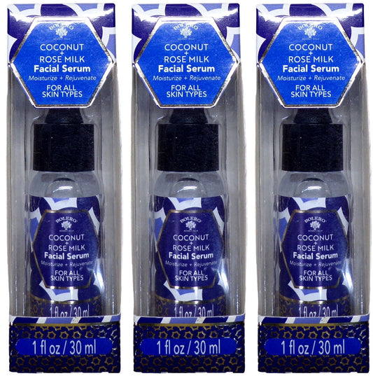 Bolero Beverly Hills Coconut & Rose Milk Facial Face Serum 1 oz. (Set of 3)