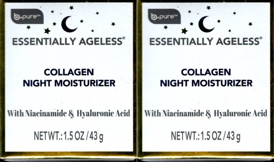 b.pure Essentially Ageless Collagen Night Moisturizer 1.5 oz. (Set of 2 Pack)
