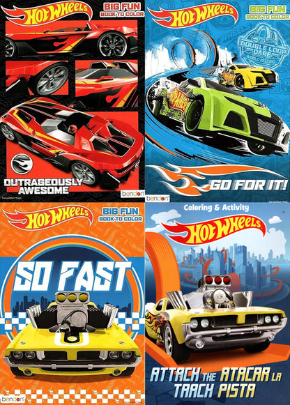 Hot Wheels - Coloring & Activity Books (Set of 4 Books)