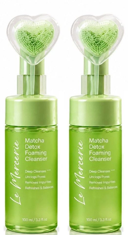 Le Mercerie Matcha Detox Foaming Cleanser 3.3 fl oz / 100 ml (2-Pack)