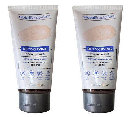 Global Beauty Care - Detoxifying Facial Scrub - Retinol, AHAs & BHAs Brighten Set