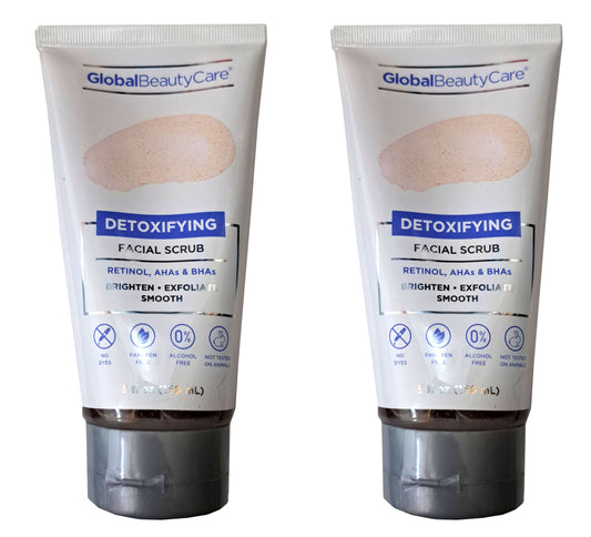 Global Beauty Care - Detoxifying Facial Scrub - Retinol, AHAs & BHAs Brighten Set