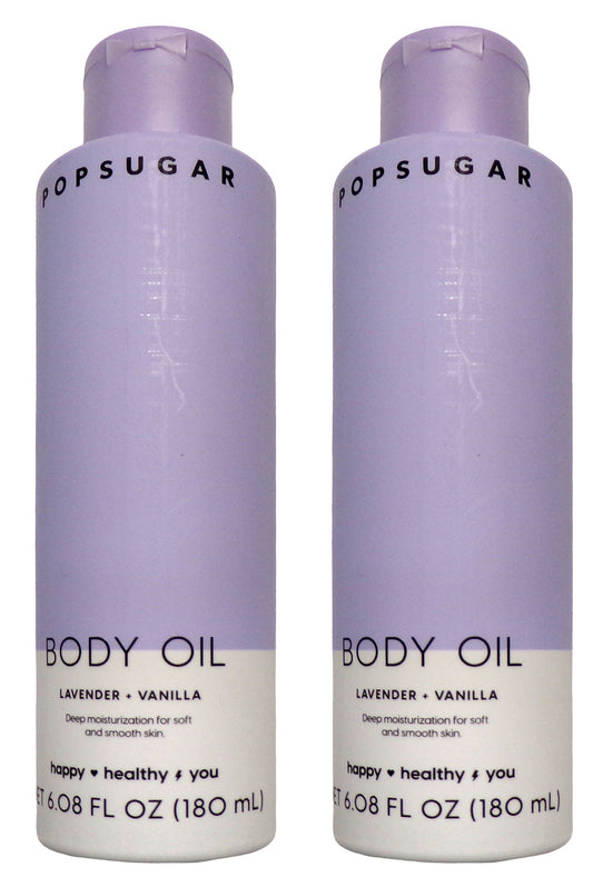 POPSUGAR Body Oil Lavender & Vanilla 6.08 Oz (Set of 2 Pack)