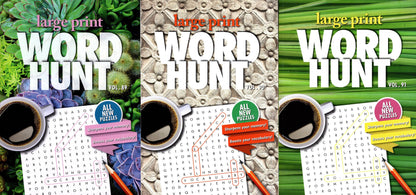 Large Print Word Hunt - All New Puzzles - Vol.89 - Vol.90 - Vol.91