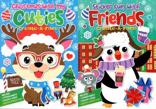 Christmas Sticker Book - (Cuties, Friends) (Set of 2 Books)