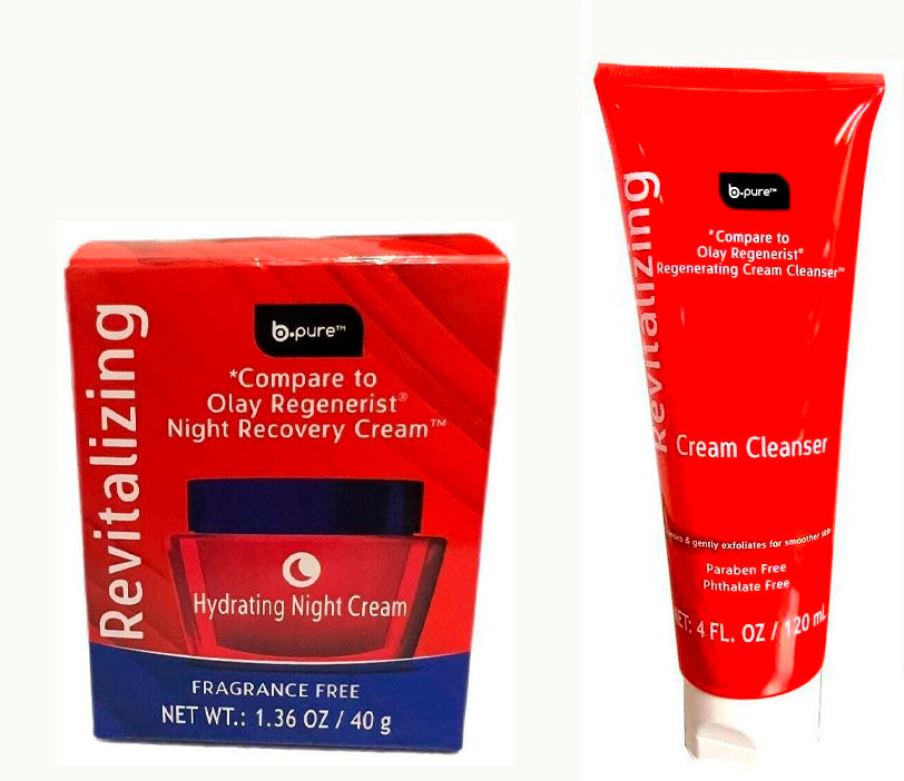 B Pure Revitalizing cream cleanser + Revitalizing hydrating night cream BNIB.Set of 2 Pack