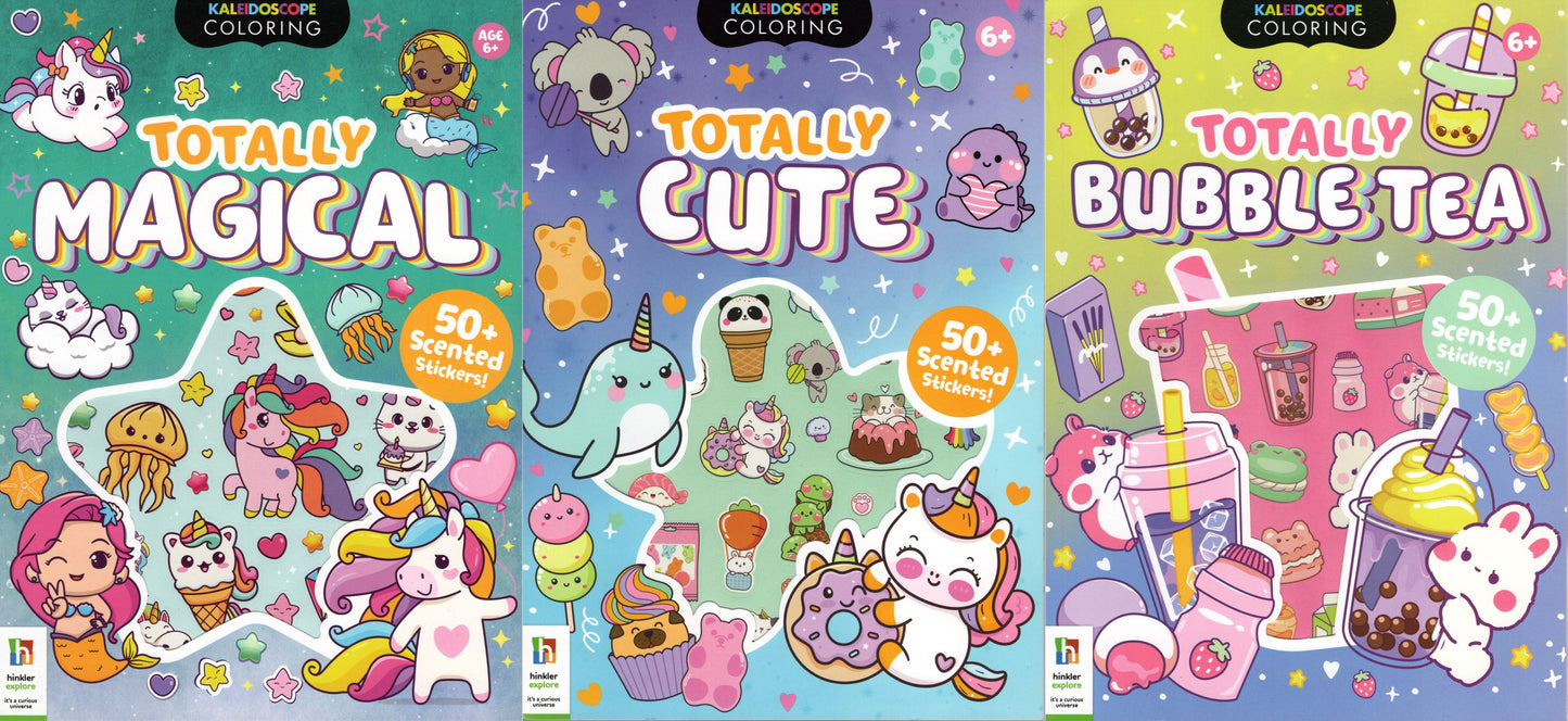 Kaleidoscope Coloring Book - Totally Magical, Cute & Bubble Tea (Set of 3 Books)