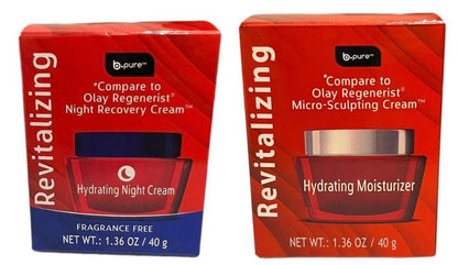 b-pure - Revitalizing Hydrating Moisturizer & Night Cream 1.36 oz Set of 2 Pack