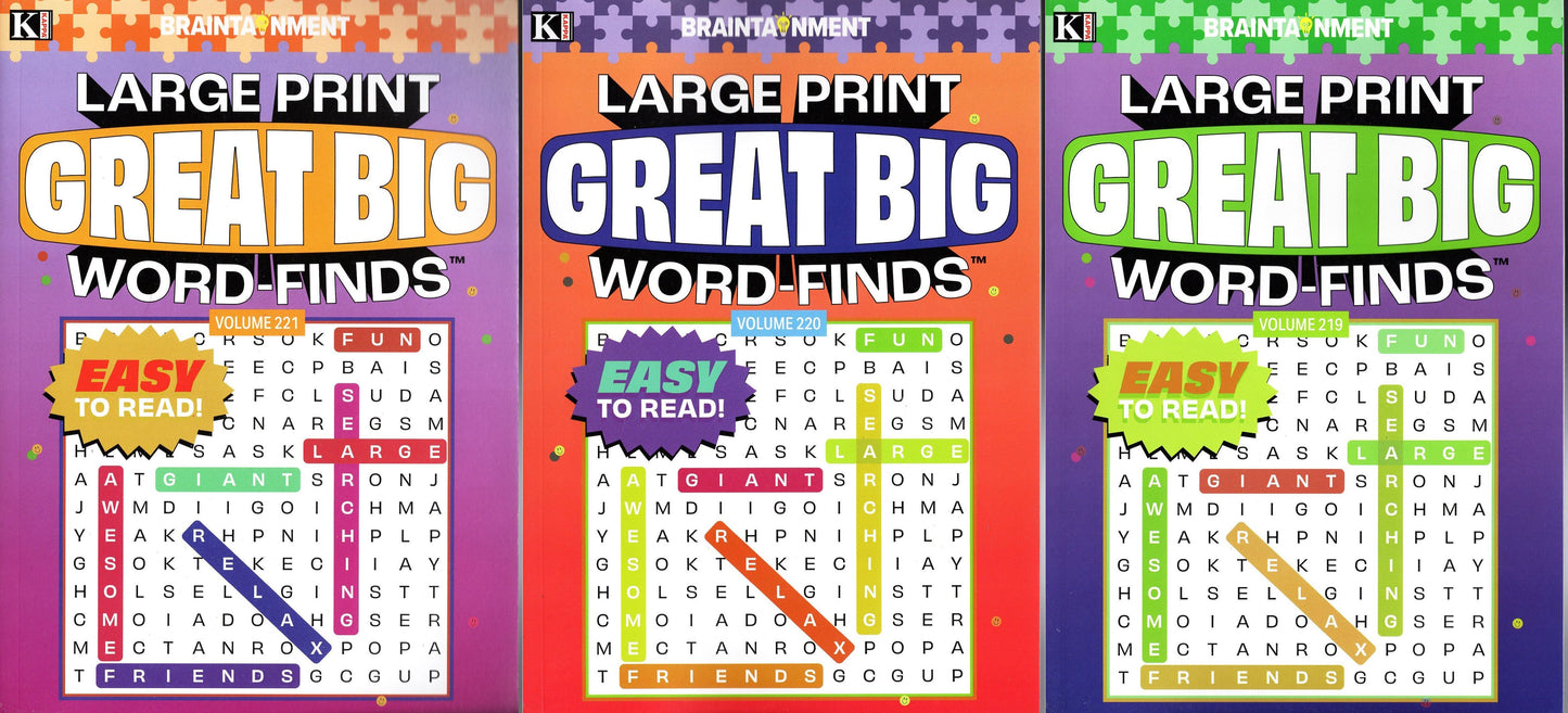 Large Print Great Big Word - Finds (All New Puzzles) - Vol.219,220,221