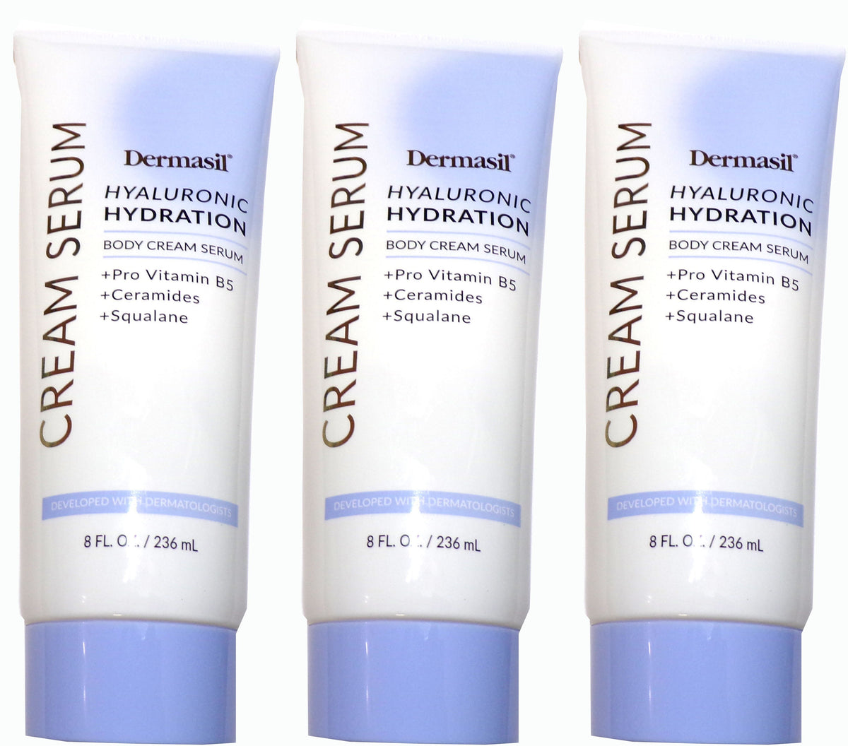 Dermasil Hyaluronic Hydration Body Cream Serum 3-Pack, 8 fl. oz. each