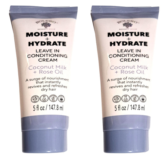 Bolero Moisture & Hydrate Leave in Conditioning Cream - Coconut Milk + Rose Oil 5fl oz Set