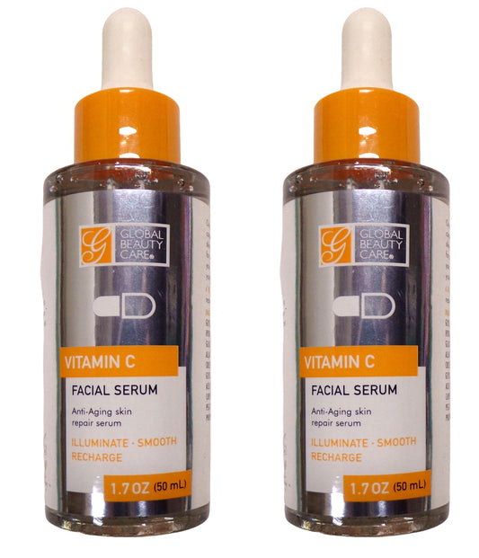 Global Beauty Care Vitamin C Facial Serum 1.7 FlOz (Set of 2 Pack)