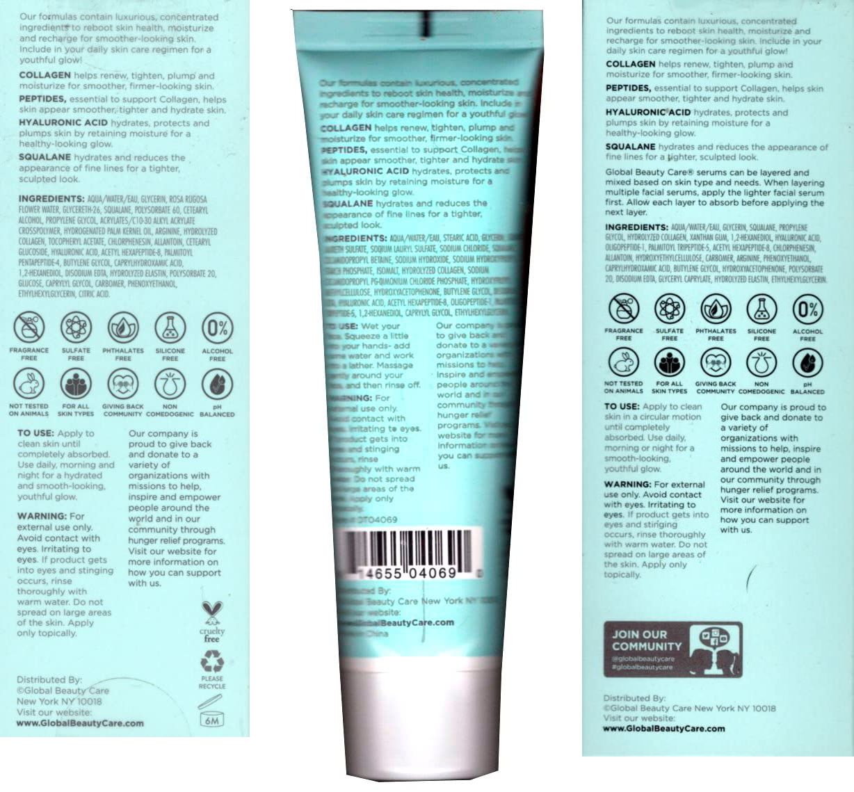 Smooth & Lift Collagen Facial Cleanser, Serum, Eye Cream , Hyaluronic Acid Set