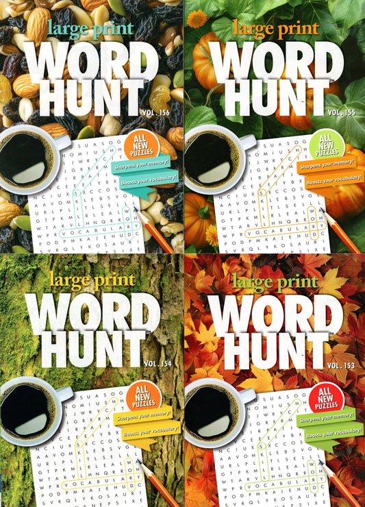Large Print Word Hunt - All New Puzzles - Vol.153-156 (Set of 4)