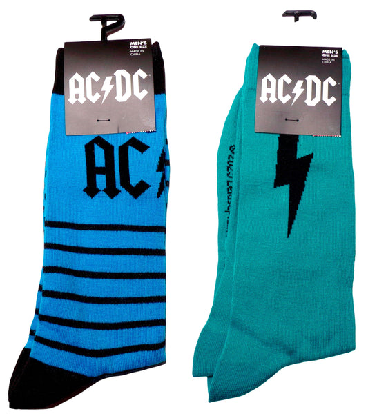 ACDC Novelty Crew Socks US Men's Shoe Size 7-12 (Set of 2)