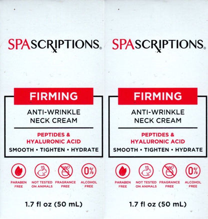 SpaS-Firming Neck Cream - Anti Wrinkle Hyaluronic Acid Peptides (Set of 2 Pack)