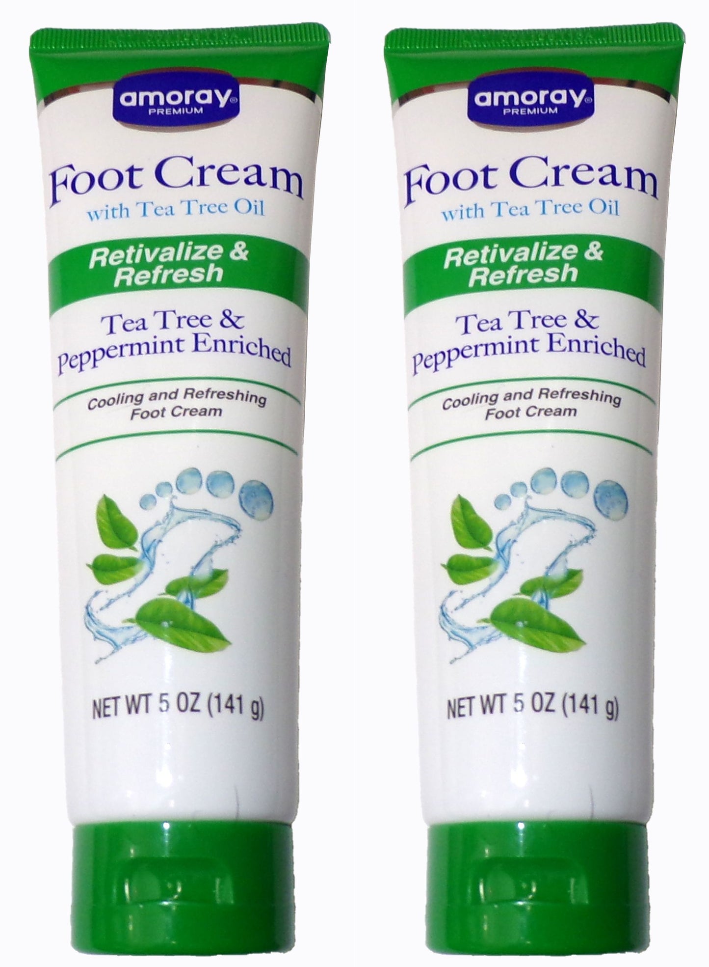 Amoray Foot Cream with Tea Tree Oil, Revitalize & Fresh 5 oz (Set of 2)