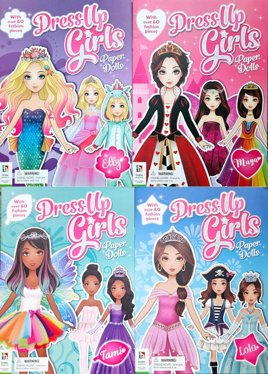 Dress-Up Girls Paper Dolls - Tami, Lola, Elly, Maya - Children Books (Set of 4)