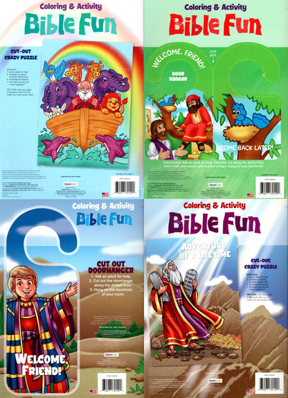 Bible Fun - Read and Color - Coloring & Activity Book - (Set of 4) v6
