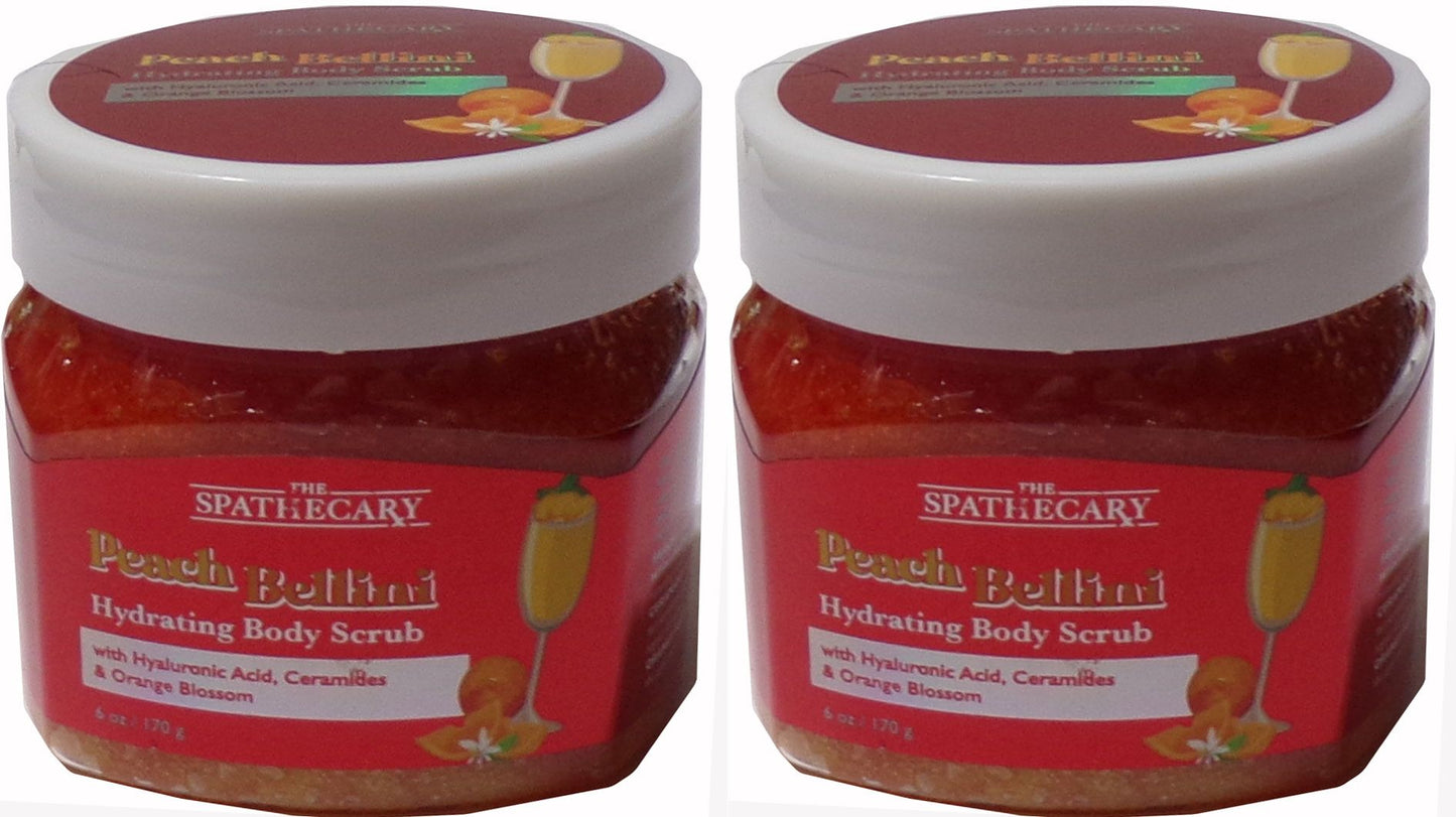 The Spathecary Peach Bellini Hydrating Body Scrub 6oz/170g (Set of 2)