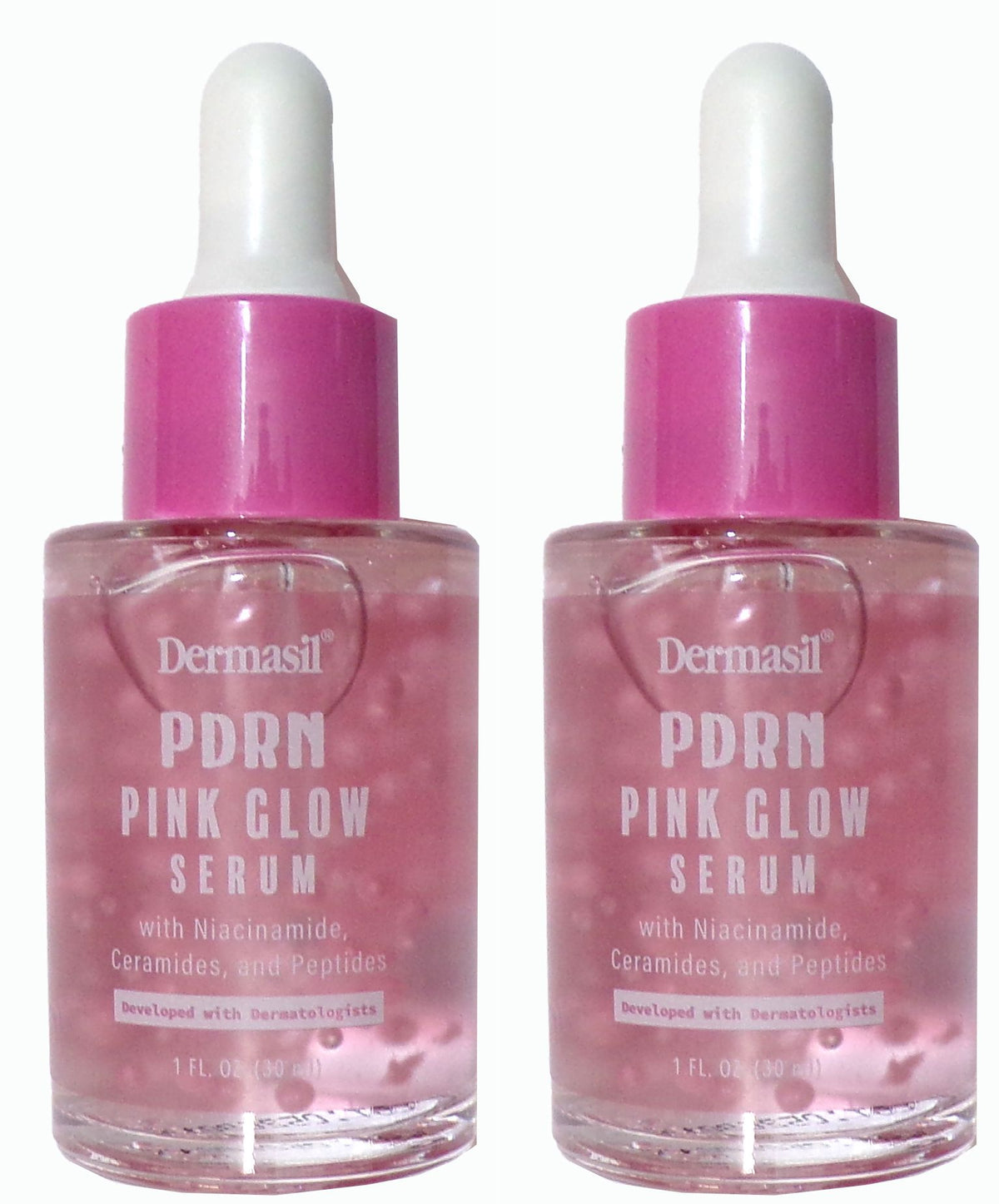 Dermasil PDRN Pink Glow Serum with Niacinamide, Ceramides, and Peptides 2-Pack,