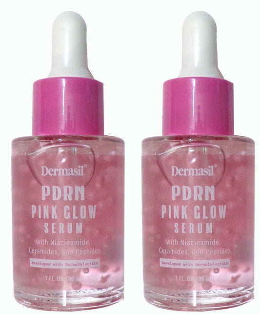 Dermasil PDRN Pink Glow Serum with Niacinamide, Ceramides, and Peptides 2-Pack,