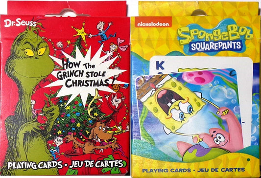 Aquarius Playing Cards - SpongeBob Square Pants & Dr. Seuss (Set of 2)