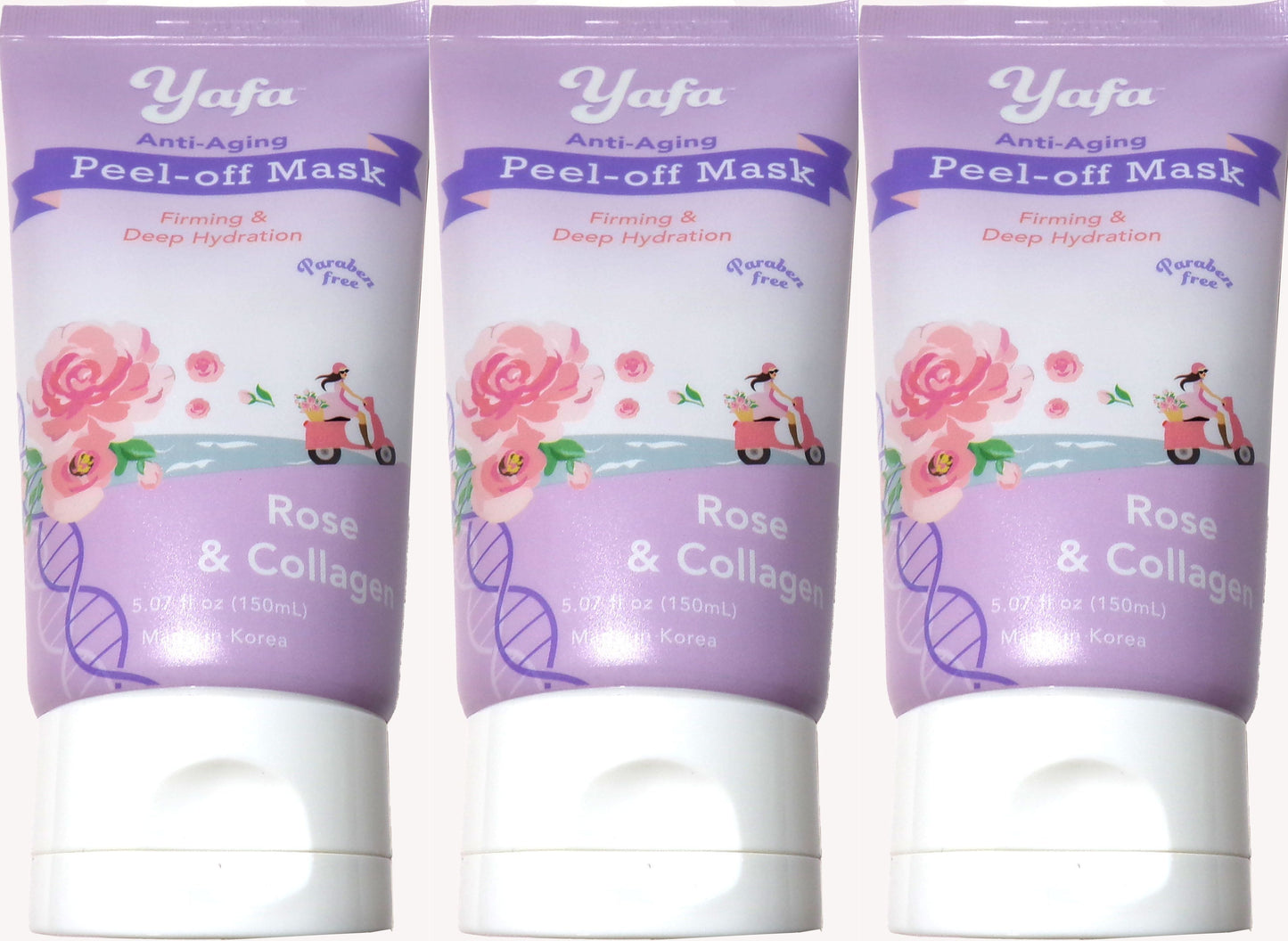 Yafa Anti-Aging Peel-off Mask - Rose & Collagen (3 Pieces)