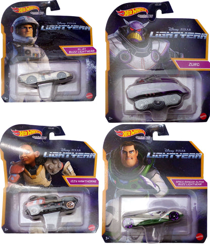 Hot Wheels Buzz, Space Ranger, Izzy, Zurg (Set of 4)