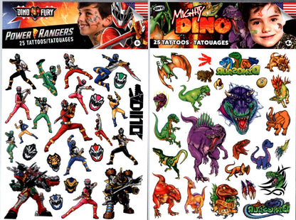 Savvi - Mighty Dino & Dino Fury - 25 Tattoos Tatouages (Set of 2)