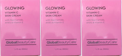 Global Beauty Care Glowing Vitamin C Skin Cream 3-Pack, 1.7 oz