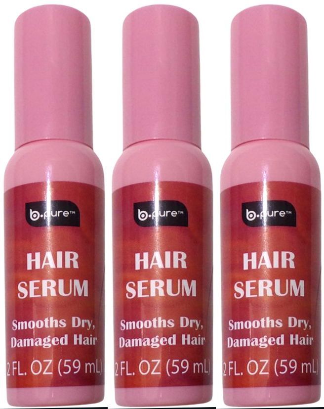 b Pure Hair Serum Smooths Dry, Damaged Hair 2fl oz (Set of 3)