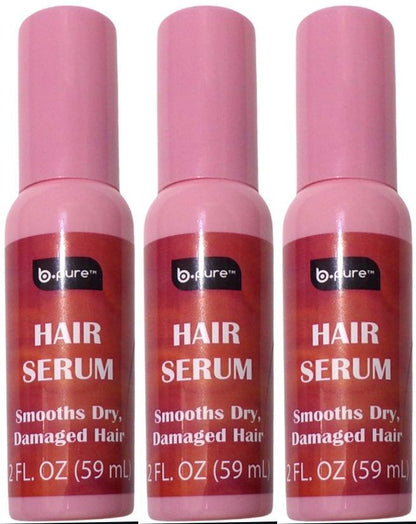 b Pure Hair Serum Smooths Dry, Damaged Hair 2fl oz (Set of 3)