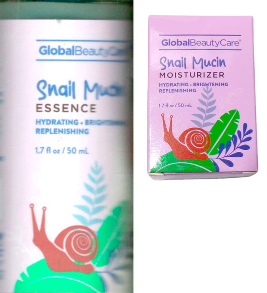 Global Beauty Care Snail Mucin Serum & Moisturizer and Essence (Set of 2)
